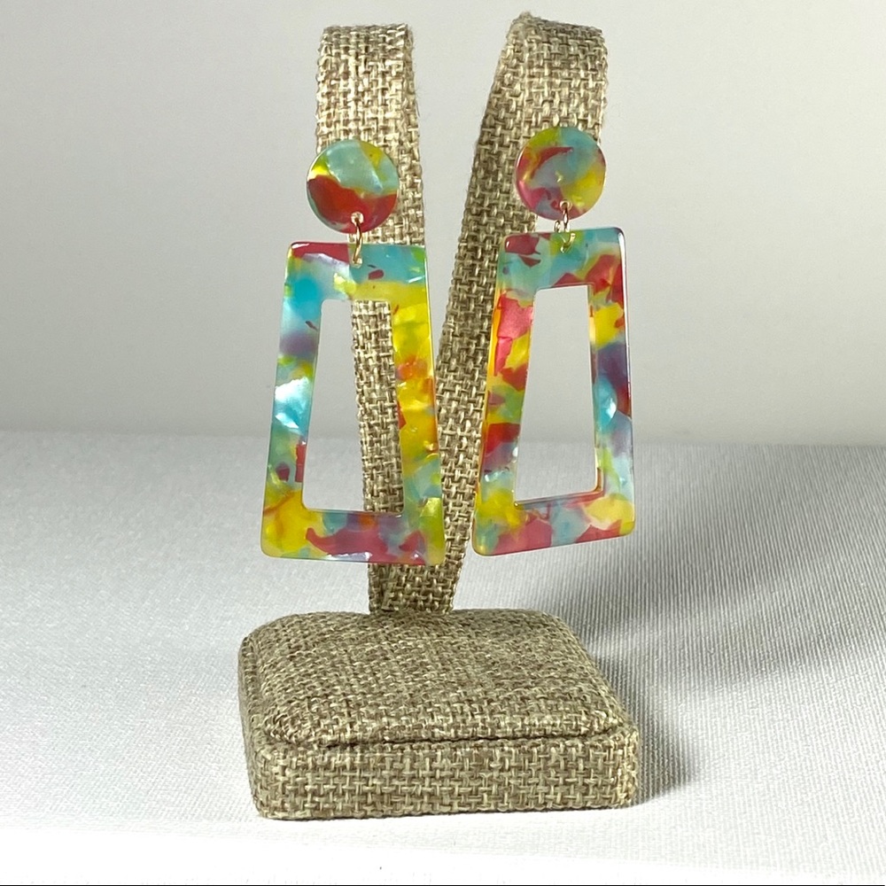 Multi color fun pierced dangle earrings